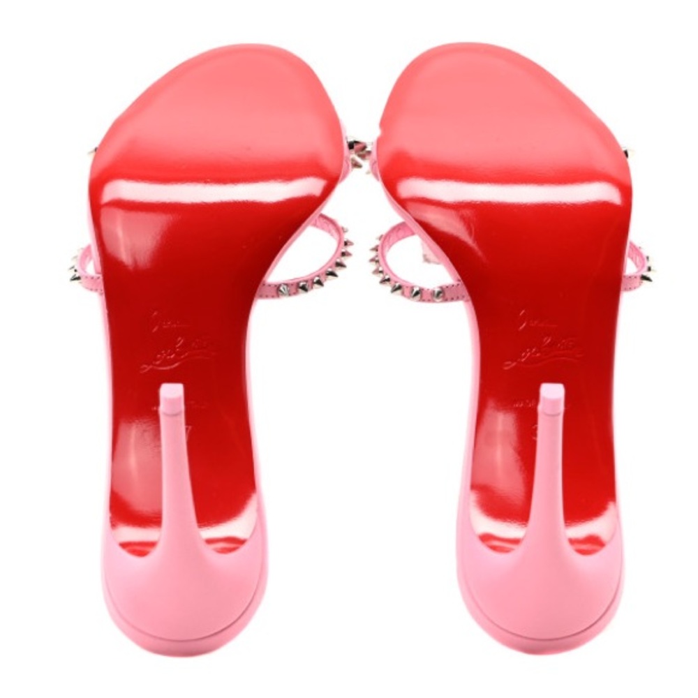 NEW- Christian Louboutin Tatoosh Spikes 85mm Calipso Size 41 Pink Leather Sandal